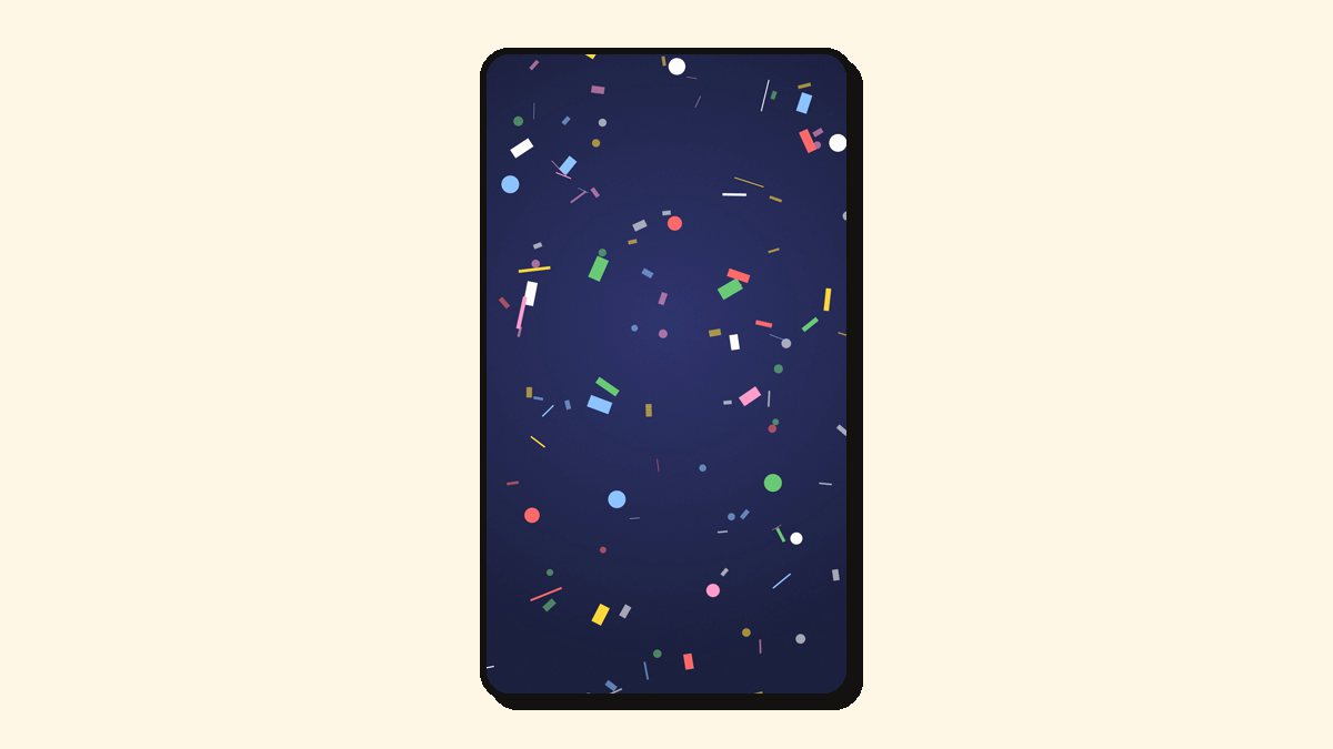 Still from a vertical confetti video loop