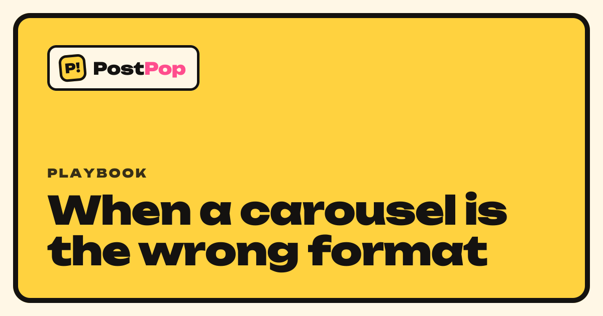 When a carousel is the wrong format
