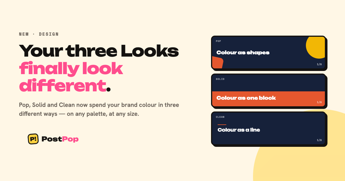 Your three Looks now actually look different